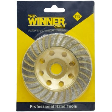 قرص تجليخ ماسي بقطر 4.5 بوصة (115 مم) بحافة توربو لطحن الخرسانة والحجر والبناء