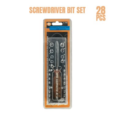 مجموعة رؤوس مفكات براغي JL-1088 مكونة من 28 قطعة مع مقبض سقاطة ومقبس، طقم أدوات متنوع