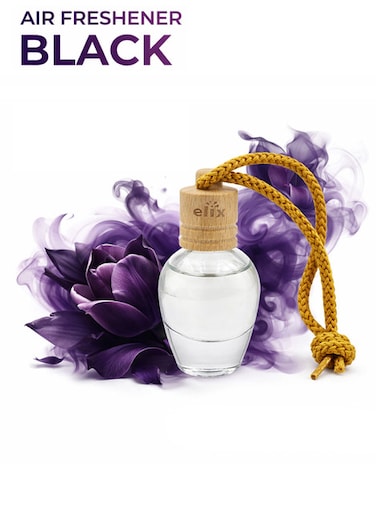 معطر جو للسيارة من إليكس، زجاجة سوداء بغطاء خشبي، يدوم طويلاً، مانع للانسكاب، برائحة منعشة