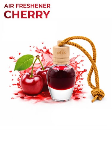 معطر جو للسيارة من إليكس برائحة الكرز، زجاجة بغطاء خشبي، يدوم طويلاً، مانع للانسكاب، رائحة منعشة