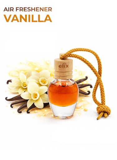 معطر جو للسيارة من إليكس برائحة الفانيليا، زجاجة بغطاء خشبي، يدوم طويلاً، مانع للانسكاب، رائحة منعشة