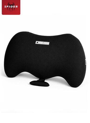 Ergonomic Memory Foam Lumbar Support Pillow for Car Seat, Office Chair, Posture Support Cushion Black