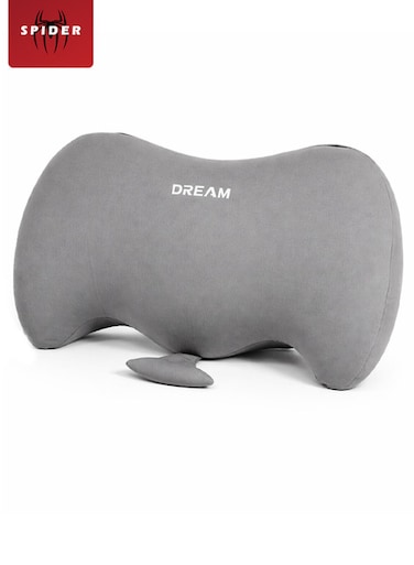 وسادة دعم أسفل الظهر من إسفنج الذاكرة المريح، مناسبة لمقعد السيارة وكرسي المكتب، وسادة دعم الوضعية، لون رمادي