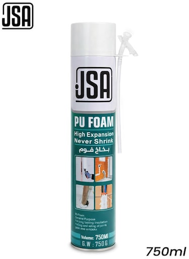 JSA PU Expanding Foam Sealant 750ml High Expansion Gap Filler Insulation Multi Surface Use