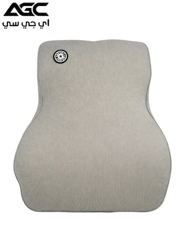 AGC Ergonomic Memory Foam Lumbar Support Cushion for Car Seat Office Chair Back Pain Relief Aid 46 &times; 38 &times; 14 cm Grey