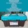 TOTAL TPBX0202 20 Inch Plastic Tool Box Storage Case with Metal Buckle and Organizer Tray