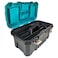 TOTAL TPBX0202 20 Inch Plastic Tool Box Storage Case with Metal Buckle and Organizer Tray