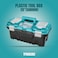TOTAL TPBX0202 20 Inch Plastic Tool Box Storage Case with Metal Buckle and Organizer Tray