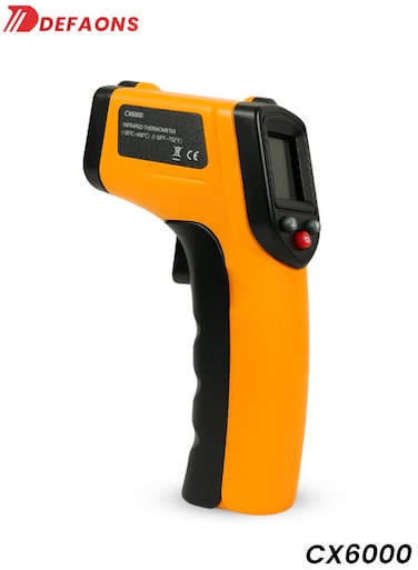 مسدس مقياس الحرارة بالأشعة تحت الحمراء DEFAONS CX6000 - مقياس حرارة رقمي ليزري بنطاق -50°C إلى 400°C، مع إمكانية ضبط الانبعاثية