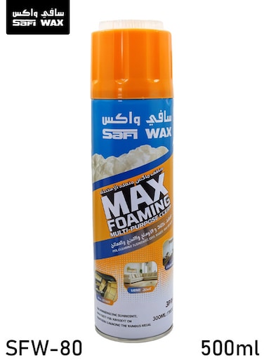 بخاخ منظف متعدد الأغراض رغوي من SAFI WAX SFW-80 Max، سعة 500 مل، للاستخدام في السيارة والمنزل والمطبخ