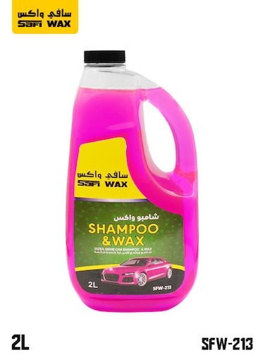 شامبو وشمع سافي واكس SFW-213 سعة 2 لتر، تركيبة متعادلة الحموضة لحماية ولمعان فائق لجميع أنواع المركبات