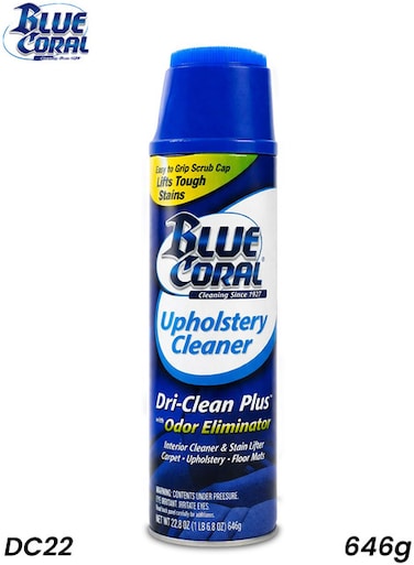 Blue Coral DC22 Upholstery Cleaner 646g Foam Spray Dri-Clean Plus Odor Eliminator Car Home