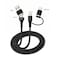 كابل شحن DENX DX039 "4 في 1" مضفر بالنايلون - USB-A / Type-C / Lightning - شحن سريع - بطول 1 متر - تصميم متين