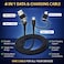كابل شحن DENX DX039 "4 في 1" مضفر بالنايلون - USB-A / Type-C / Lightning - شحن سريع - بطول 1 متر - تصميم متين