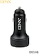شاحن سيارة DENNX DX146 بقوة 48 واط - منفذ مزدوج (USB-C + USB) للشحن السريع - تصميم آمن ومدمج لجميع الأجهزة