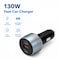 شاحن سيارة سريع DENX DX147 بقوة 130 واط - 3 منافذ (USB-C و USB-A) مع تقنيتي PD و QC3.0 - تصميم مدمج، شحن آمن، وتوافق شامل