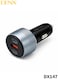 شاحن سيارة سريع DENX DX147 بقوة 130 واط - 3 منافذ (USB-C و USB-A) مع تقنيتي PD و QC3.0 - تصميم مدمج، شحن آمن، وتوافق شامل