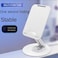 DENX DX1270 حامل هاتف محمول قابل للتعديل، حامل مكتبي قابل للطي للهواتف والأجهزة اللوحية - أبيض