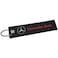 Mercedes-Benz Fabric Keychain Tag with Embroidered Logo, Metal Key Ring, Durable Automotive Accessory