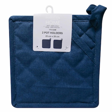 La Collection Home - Pot Holder Pack of 2, Navy, 20 X 20 cm