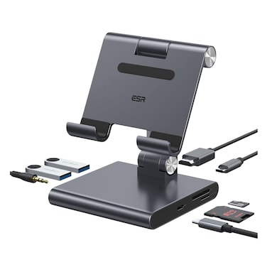 ESR 8-In-1 USB-C With Adjustable Portable Stand Hub Grey