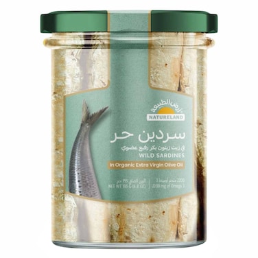 Natureland Sardines In Organic Extra Virgin Olive Oil 195g