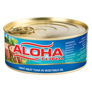 ألوها - لحم تونة خفيف في زيت نباتي 185 جرام
