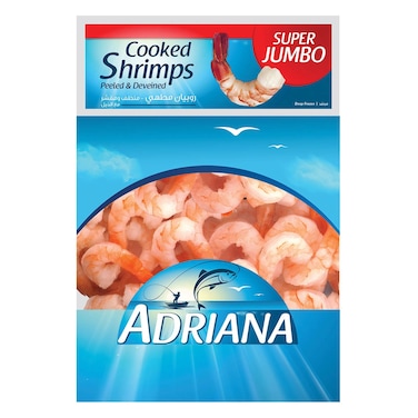 Adriana Cooked Peeled And Deveined Shrimps Super Jumbo 400g