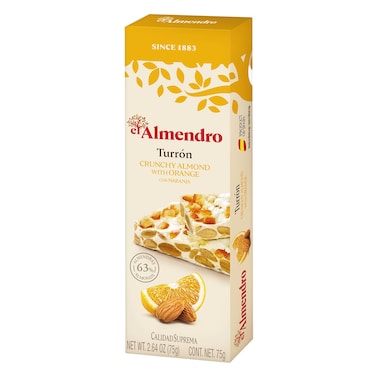 El Almendro - Turron Crunchy Almond Orange 75g