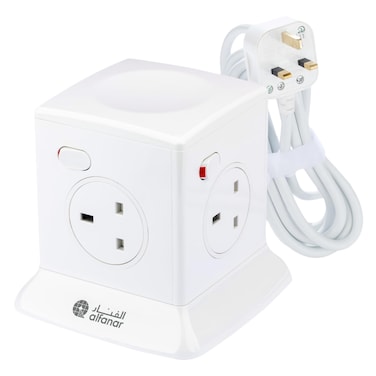 الفنار برج  وصلة كهربائية 4 منافذ كهربائية، بطول 2.5 متر 13 أمبير