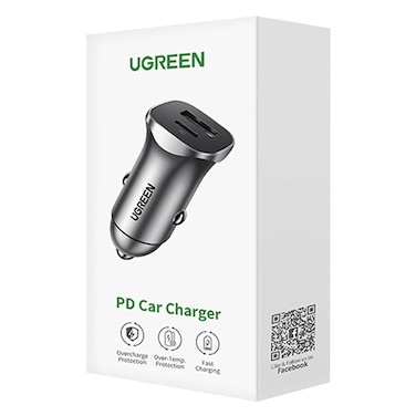 Ugreen Car Charger Dual PD 30w Grey