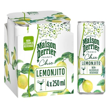 Maison Perrier Chic Lemonjito Sparkling Water 250 ml Can, Pack of 4
