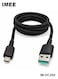 كابل IMEE IM-DC262 من نوع USB-A إلى Micro USB، بطول 1.2 متر، مغطى بجديلة من النايلون، يدعم الشحن السريع بقوة 3 أمبير، ونقل البيانات بسرعة 480 ميجابت في الثانية
