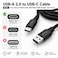 كابل شحن سريع ونقل بيانات IMEE IM-DC263 من USB-A إلى Type-C، بطول 1.2 متر، تيار 3 أمبير، مغلف بطبقة من النايلون المضفر، سرعة نقل بيانات 480 ميجابت في الثانية، لون أسود