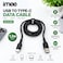 كابل شحن سريع ونقل بيانات IMEE IM-DC263 من USB-A إلى Type-C، بطول 1.2 متر، تيار 3 أمبير، مغلف بطبقة من النايلون المضفر، سرعة نقل بيانات 480 ميجابت في الثانية، لون أسود