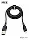 كابل شحن IMEE IM-DC264 من نوع USB-A إلى Lightning، بطول 1.2 متر، مغطى بجديلة من النايلون، يدعم الشحن السريع بقوة 3 أمبير ومزامنة البيانات