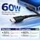 كابل IMEE IM-DC265 من نوع USB-C إلى USB-C، يدعم الشحن السريع بقدرة 60 واط، بطول 1.2 متر، مغطى بطبقة من النايلون المضفر، ويدعم نقل البيانات بسرعة 480 ميجابت في الثانية