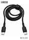 كابل IMEE IM-DC265 من نوع USB-C إلى USB-C، يدعم الشحن السريع بقدرة 60 واط، بطول 1.2 متر، مغطى بطبقة من النايلون المضفر، ويدعم نقل البيانات بسرعة 480 ميجابت في الثانية