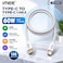 كابل IMEE IM-272CC من نوع USB-C إلى USB-C، يدعم الشحن السريع بتقنية PD بقدرة 60 واط، بطول متر واحد، مغطى بجديلة من النايلون، مخصص لنقل البيانات والشحن، باللون الأبيض