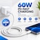 كابل IMEE IM-272CC من نوع USB-C إلى USB-C، يدعم الشحن السريع بتقنية PD بقدرة 60 واط، بطول متر واحد، مغطى بجديلة من النايلون، مخصص لنقل البيانات والشحن، باللون الأبيض
