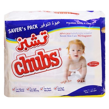 تشبز مناديل مبللة خالية من الكحول عناية بالبشرة، 40 ورقة × 4