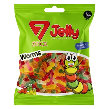 7 Stick Worms Candy Jelly 80g