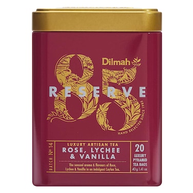Dilmah 85 Reserve Rose Lychee And Vanilla Ceylon Black Tea 40g