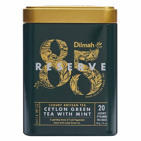 Dilmah 85 Reserve Ceylon Green Tea With Mint 40g