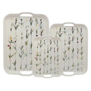 Bister Plastic Tray Set, 3 Pieces, Assorted