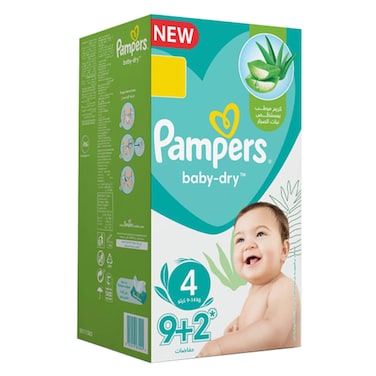 Pampers Aloe Vera Diapers Size 4 (9-14kg) X 11