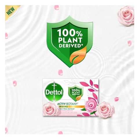 Dettol Activ-Botany Rosewater And Hibiscus Antibacterial Bar Soap 110g x Pack of 3