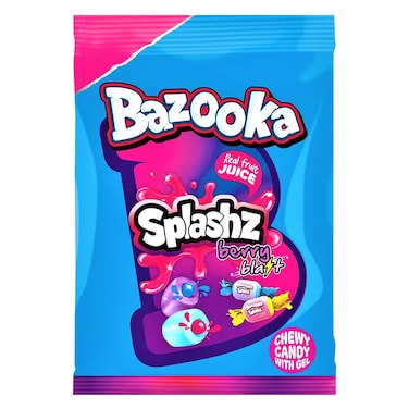 Bazooka Splashz Berry Blast Chewy Candy 120g