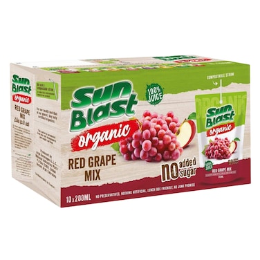 صن بلاست 100% عصير عنب مشكل عضوي 200مل ×10