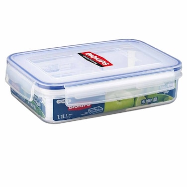 Komax Biokips Rectangular Food Saver Container Clear/Blue 1.1L